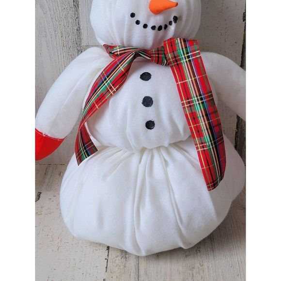 Plush snowman top hat scarf home decor xmas figure - Picture 2 of 10
